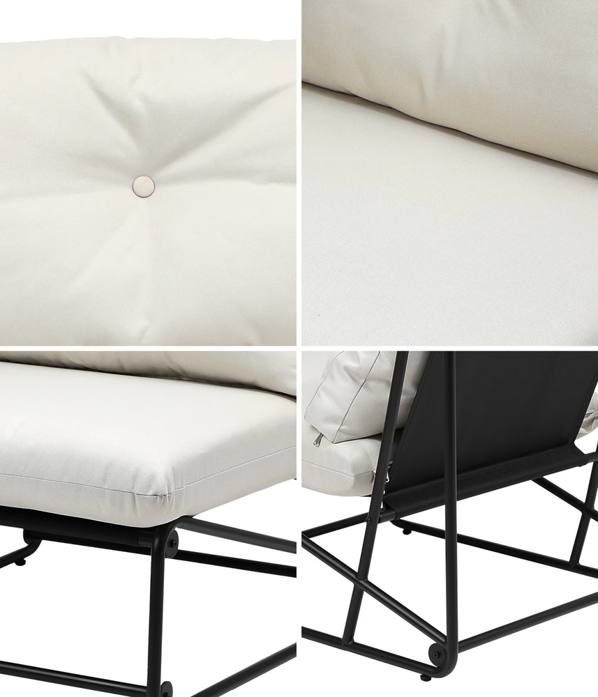 Livsip 2PCS Outdoor Dining Chairs Patio Sofa Lounge Chair Beige