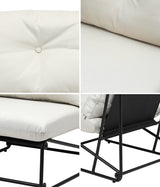 Livsip 2PCS Outdoor Dining Chairs Patio Sofa Lounge Chair Beige - Front View