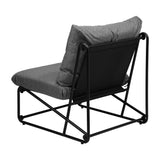 Livsip 2PCS Outdoor Dining Chairs Patio Sofa Lounge Chair Grey - Front View