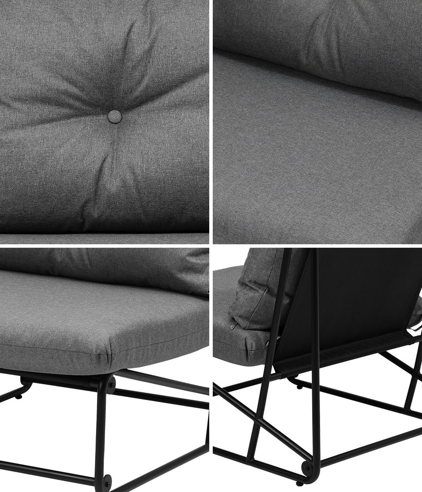 Livsip 2PCS Outdoor Dining Chairs Patio Sofa Lounge Chair Grey