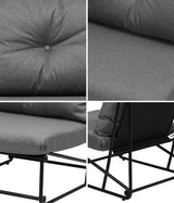 Livsip 2PCS Outdoor Dining Chairs Patio Sofa Lounge Chair Grey - Side View