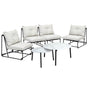 Livsip 6PCS Outdoor Sofa Set Nesting Coffee Table with Chairs Beige