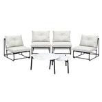 Livsip 6PCS Outdoor Sofa Set Nesting Coffee Table with Chairs Beige