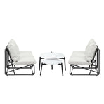 Livsip 6PCS Outdoor Sofa Set Nesting Coffee Table with Chairs Beige
