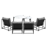 Livsip 6PCS Outdoor Sofa Set Nesting Coffee Table with Chairs Grey
