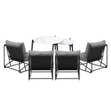 Livsip 6PCS Outdoor Sofa Set Nesting Coffee Table with Chairs Grey - Close-Up Angle