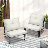 Livsip 2PC Outdoor Lounge Chairs Patio Sofa with Cushions Beige