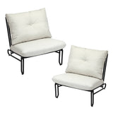 Livsip 2PC Outdoor Lounge Chairs Patio Sofa with Cushions Beige