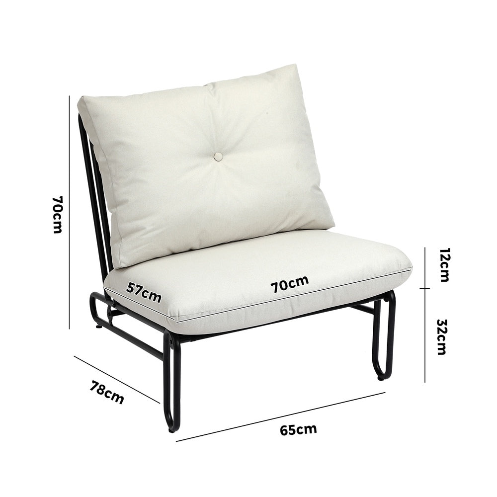 Livsip 2PC Outdoor Lounge Chairs Patio Sofa with Cushions Beige