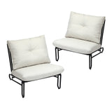 Livsip 2PC Outdoor Lounge Chairs Patio Sofa with Cushions Beige