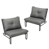 Livsip 2PC Outdoor Lounge Chairs Patio Sofa with Cushions Grey