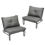 Livsip 2PC Outdoor Lounge Chairs Patio Sofa with Cushions Grey