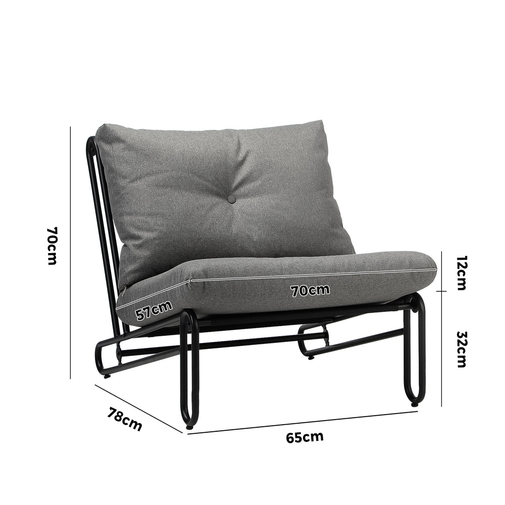 Livsip 2PC Outdoor Lounge Chairs Patio Sofa with Cushions Grey