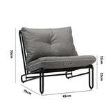 Livsip 2PC Outdoor Lounge Chairs Patio Sofa with Cushions Grey - Low Angle