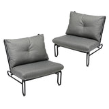 Livsip 2PC Outdoor Lounge Chairs Patio Sofa with Cushions Grey