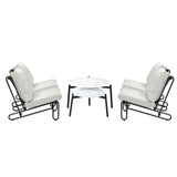 Livsip 6PCS Outdoor Sofa Set 2-in-1 Coffee Table with Chairs Beige - Low Angle
