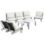 Livsip 8PCS Outdoor Sofa Set Nesting Coffee Table with Chairs Beige