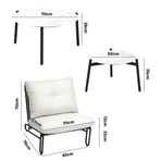 Livsip 8PCS Outdoor Sofa Set Nesting Coffee Table with Chairs Beige