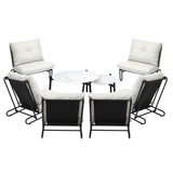 Livsip 8PCS Outdoor Sofa Set Nesting Coffee Table with Chairs Beige