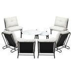 Livsip 8PCS Outdoor Sofa Set Nesting Coffee Table with Chairs Beige