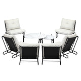 Livsip 8PCS Outdoor Sofa Set Nesting Coffee Table with Chairs Beige - Rear View