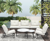 Livsip 8PCS Outdoor Sofa Set Nesting Coffee Table with Chairs Beige - Top-Down View