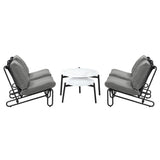 Livsip 6PCS Outdoor Sofa Set 2-in-1 Coffee Table with Chairs Grey