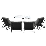 Livsip 6PCS Outdoor Sofa Set 2-in-1 Coffee Table with Chairs Grey - Low Angle