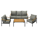 Livsip Outdoor Patio Set Table and Chairs with Cushion Black