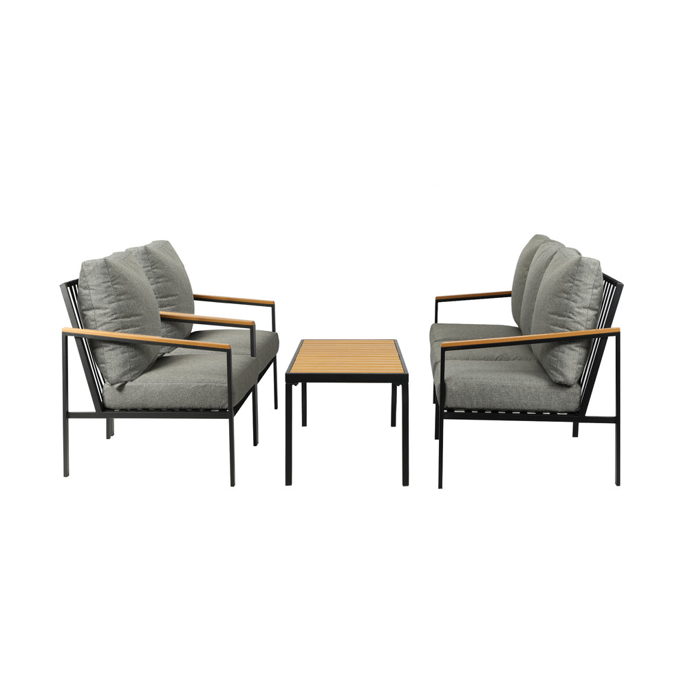 Livsip Outdoor Patio Set Table and Chairs with Cushion Black