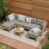 Livsip 6 Piece Outdoor Lounge Sofa Set Garden Furniture - Side View