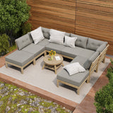 Livsip 9PCS Outdoor Sofa Set Lounge Setting Patio Furniture Beige