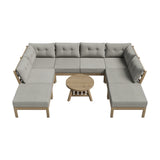 Livsip 9PCS Outdoor Sofa Set Lounge Setting Patio Furniture Beige