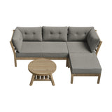 Livsip 5 Piece Outdoor Sofa Set Garden Lounge Patio Setting - Rear View