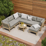 Livsip 8PCS Outdoor Sofa Set Lounge Setting Patio Furniture Beige - Side View