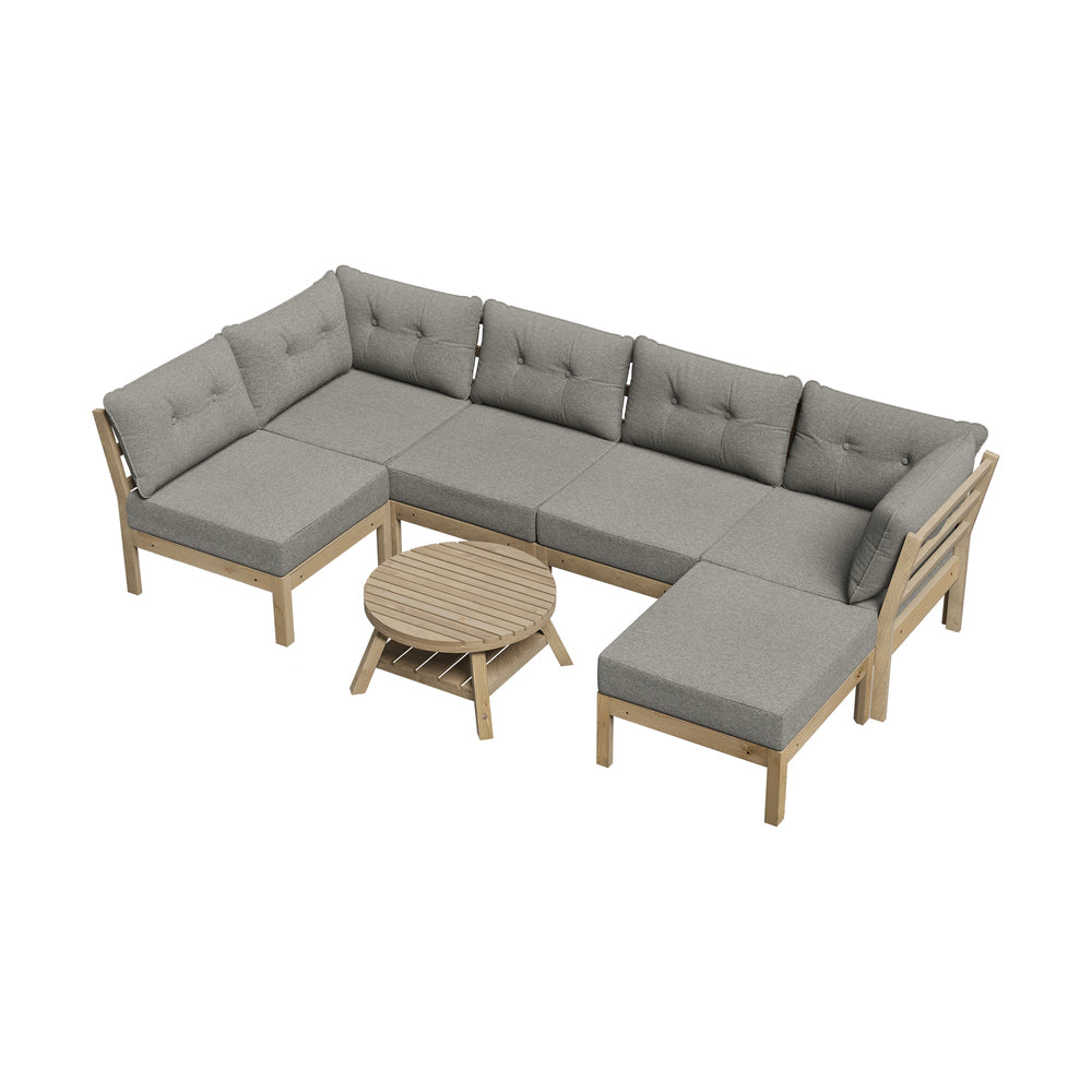 Livsip 7 Piece Outdoor Sofa Set 5-Seater Lounge Setting