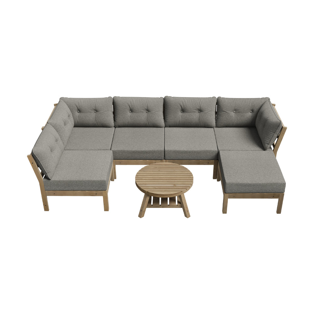 Livsip 7 Piece Outdoor Sofa Set 5-Seater Lounge Setting