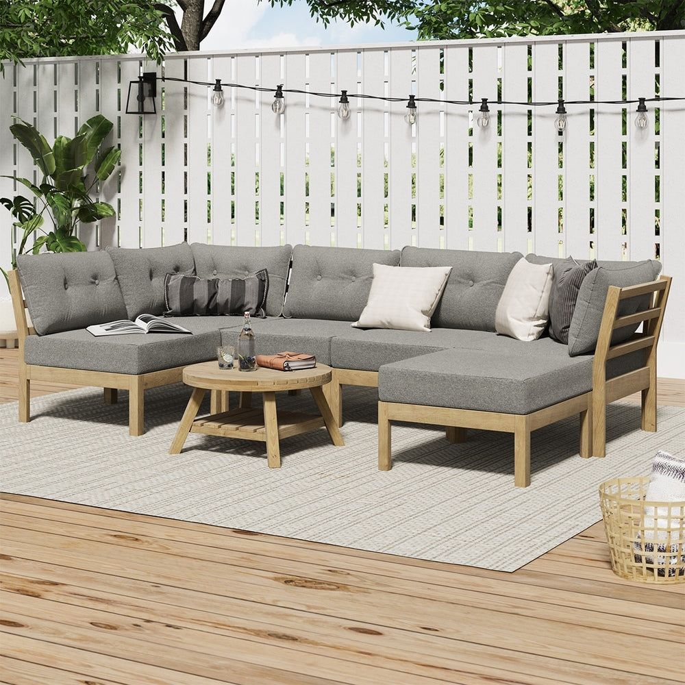 Livsip 7 Piece Outdoor Sofa Set 5-Seater Lounge Setting