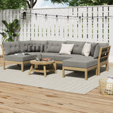 Livsip 7 Piece Outdoor Sofa Set 5-Seater Lounge Setting - Low Angle