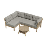 Livsip Outdoor Sofa Set 4 Seater Lounge 1 Coffee Table Beige