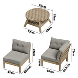 Livsip Outdoor Sofa Set 4 Seater Lounge 1 Coffee Table Beige