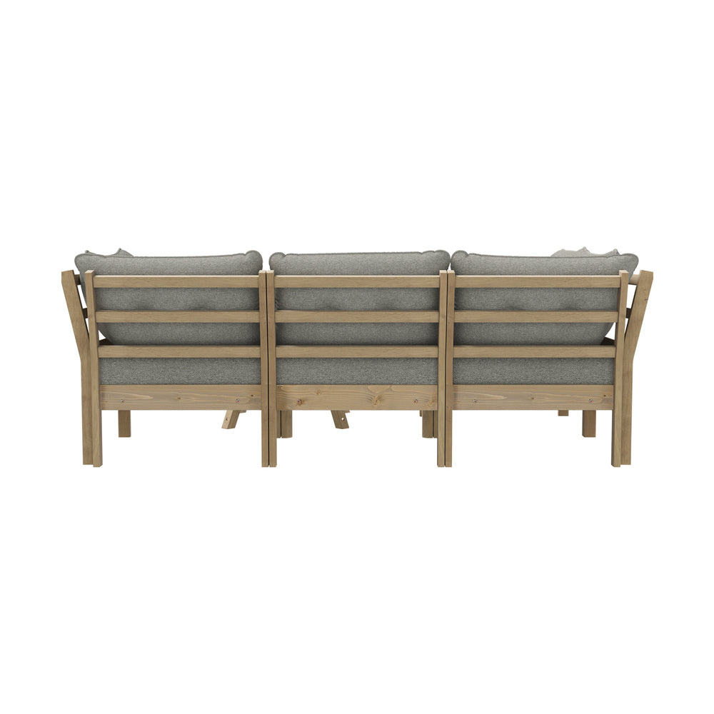 Livsip Outdoor Sofa Set 4 Seater Lounge 1 Coffee Table Beige
