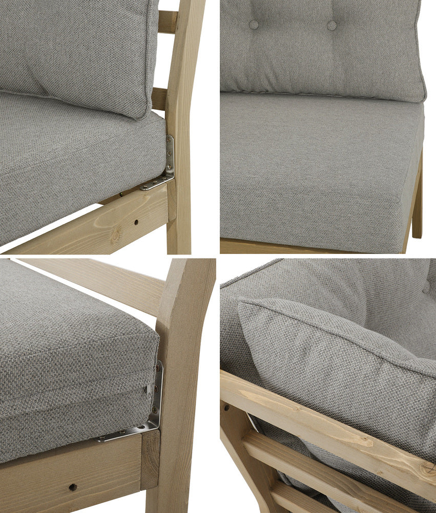 Livsip Outdoor Sofa Set 4 Seater Lounge 1 Coffee Table Beige