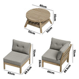 Livsip 7 Seater Outdoor Sofa Set with Coffee Table Beige - 45-Degree Angle