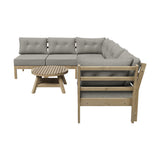 Livsip 7 Seater Outdoor Sofa Set with Coffee Table Beige - Top-Down View