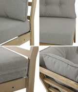 Livsip 7 Seater Outdoor Sofa Set with Coffee Table Beige - Side View