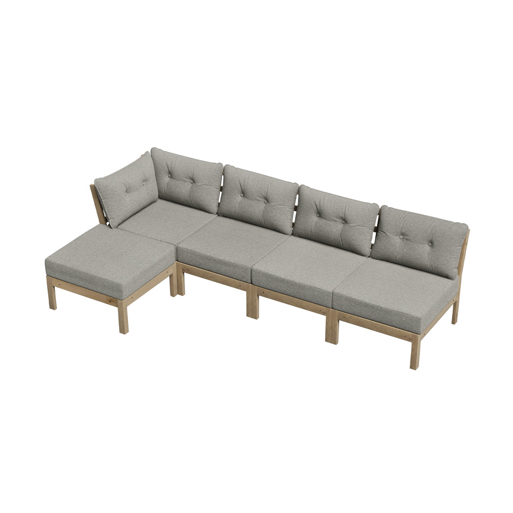 Livsip 5 Piece Outdoor Sofa Set 4-seater sofa & 1 Ottoman Beige