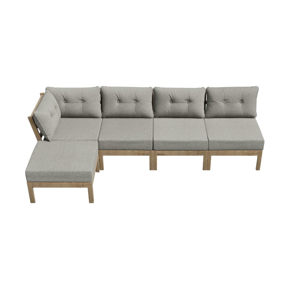 Livsip 5 Piece Outdoor Sofa Set 4-seater sofa & 1 Ottoman Beige