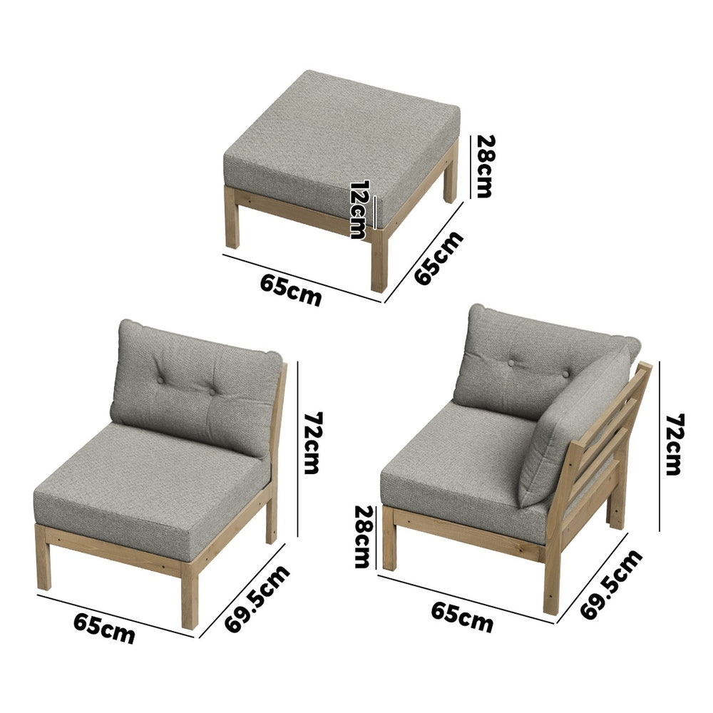 Livsip 5 Piece Outdoor Sofa Set 4-seater sofa & 1 Ottoman Beige