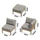 Livsip 5 Piece Outdoor Sofa Set 4-seater sofa & 1 Ottoman Beige - Top-Down View